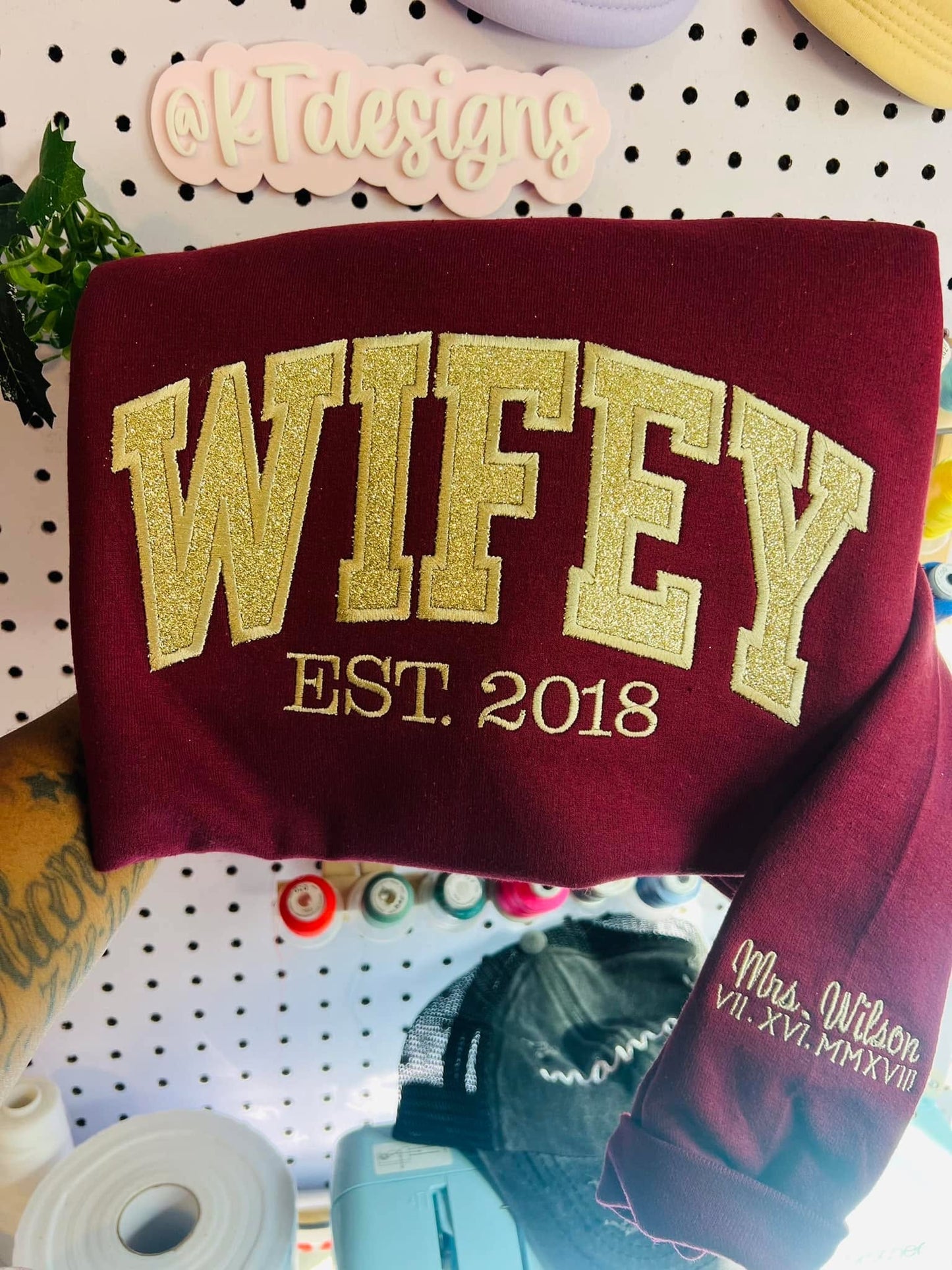 Embroidered Wifey/Hubby (please read description)
