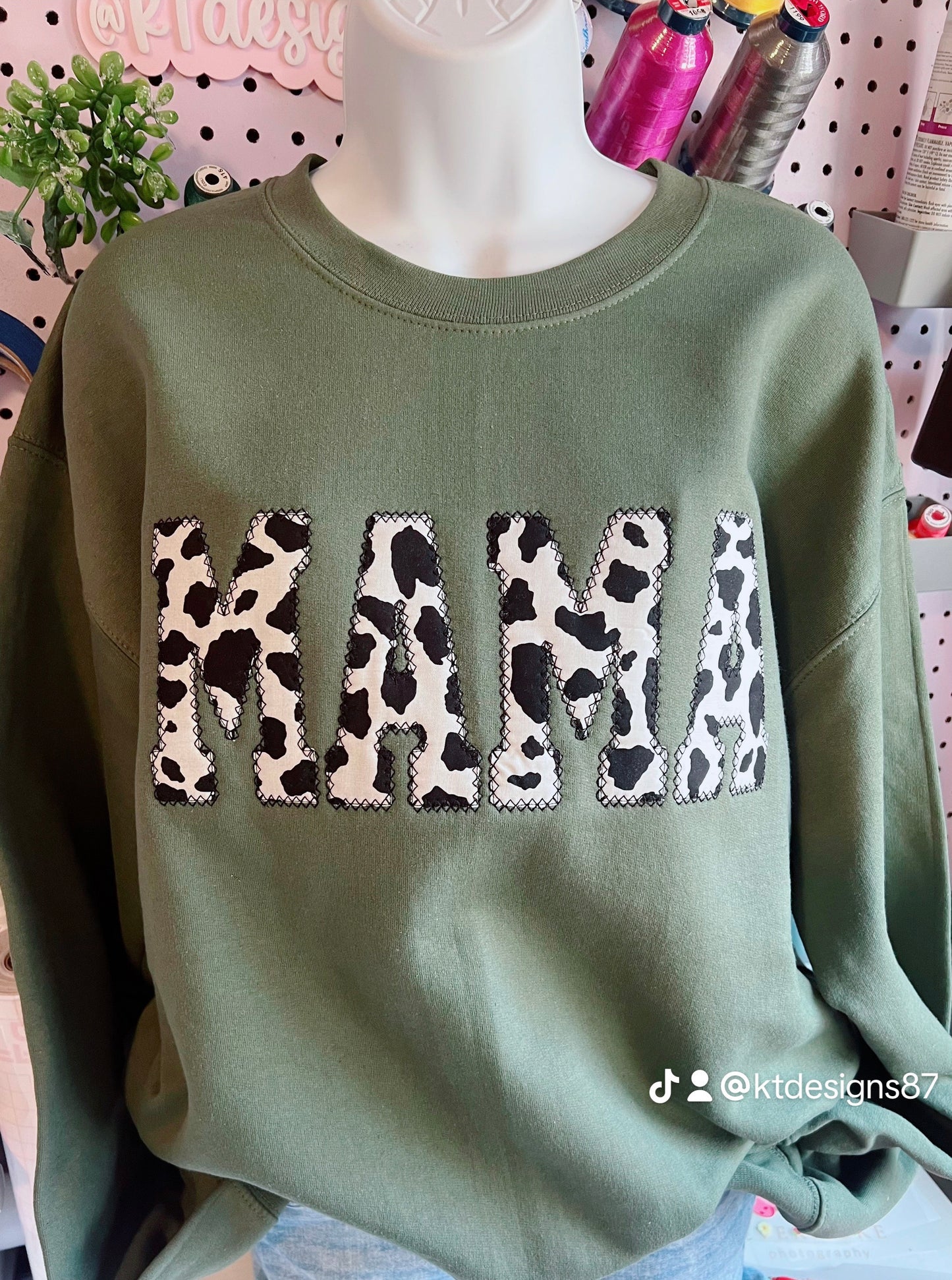 Cow Print Mama Diamond Stitch (Read Description)