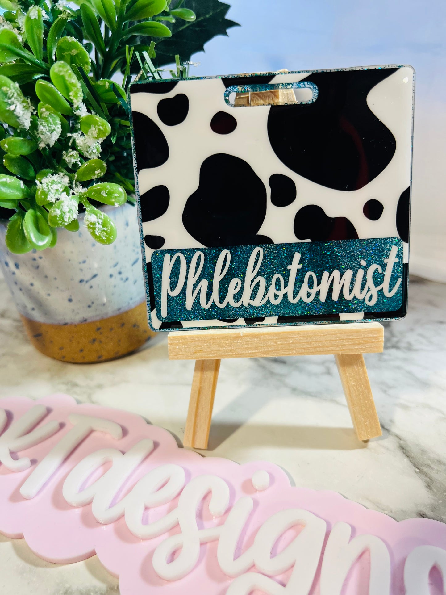 Cow Phlebotomist Badge Buddy