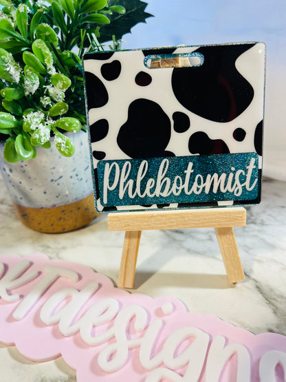 Cow Phlebotomist Badge Buddy