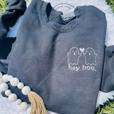 Hey Boo (Embroidered Crewneck)