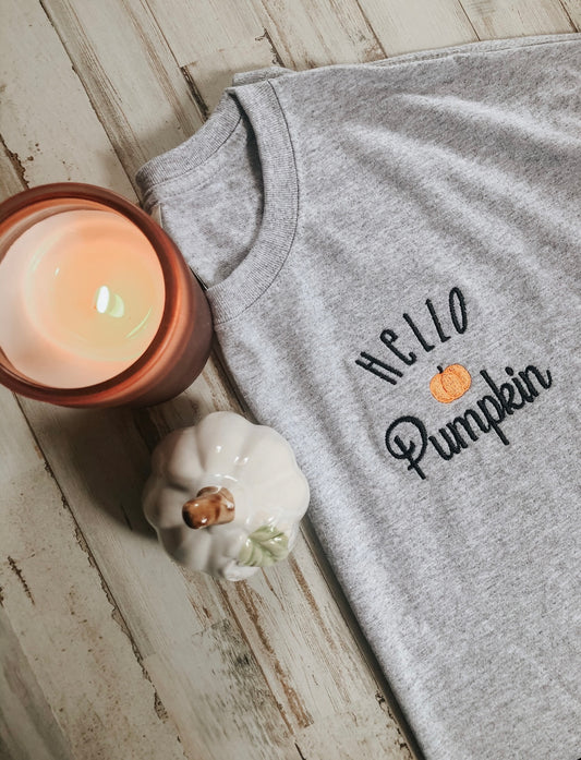 Embroidered Hello Pumpkin