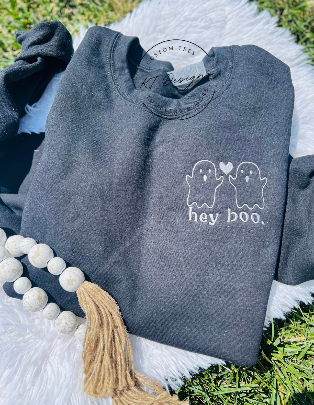 Hey Boo Embroidered Crewneck