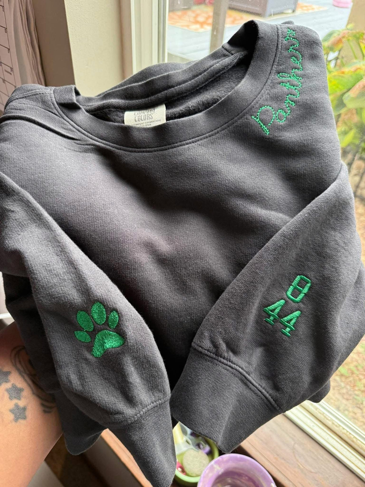Comfort Colors Embroidered Mascot Collar/Sleeve
