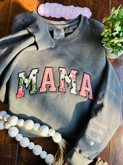 Mama Onesie Appliqué Sweatshirt(read description)