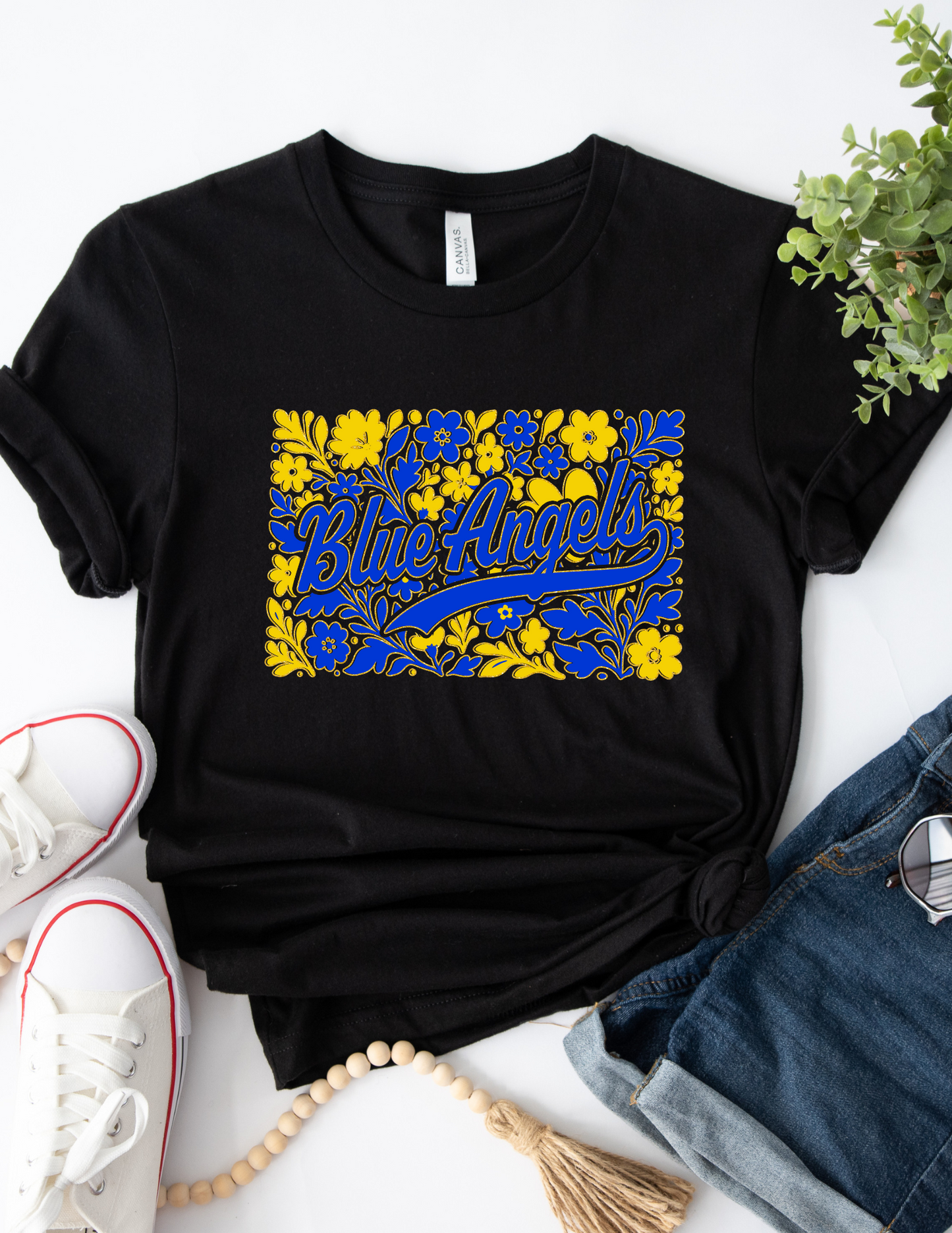 Floral Blue Angels