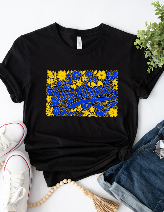 Floral Blue Angels