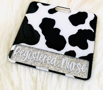 Cow-Registered Nurse Badge Buddy