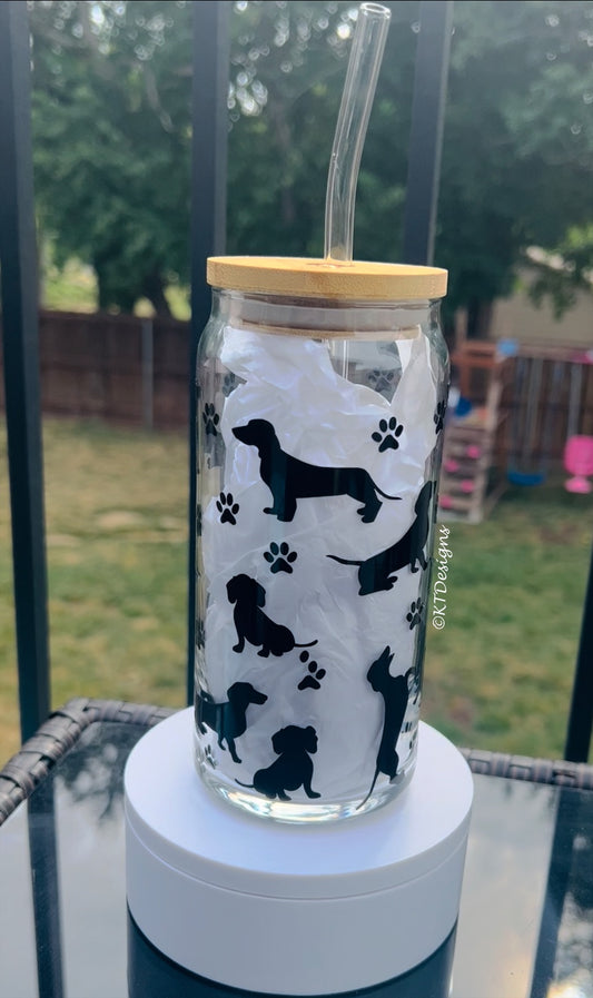 Dachshund Beer Can Glass